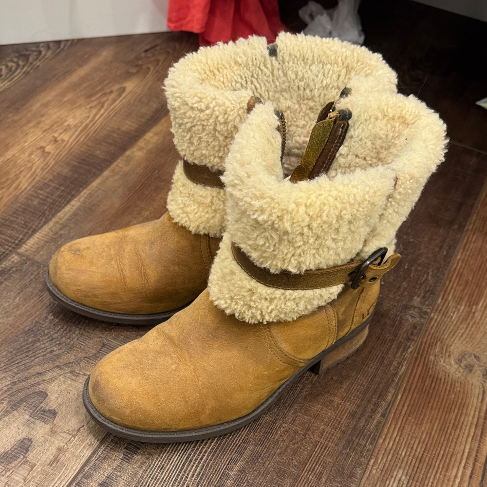 UGG Tan and Cream Ankle Boots